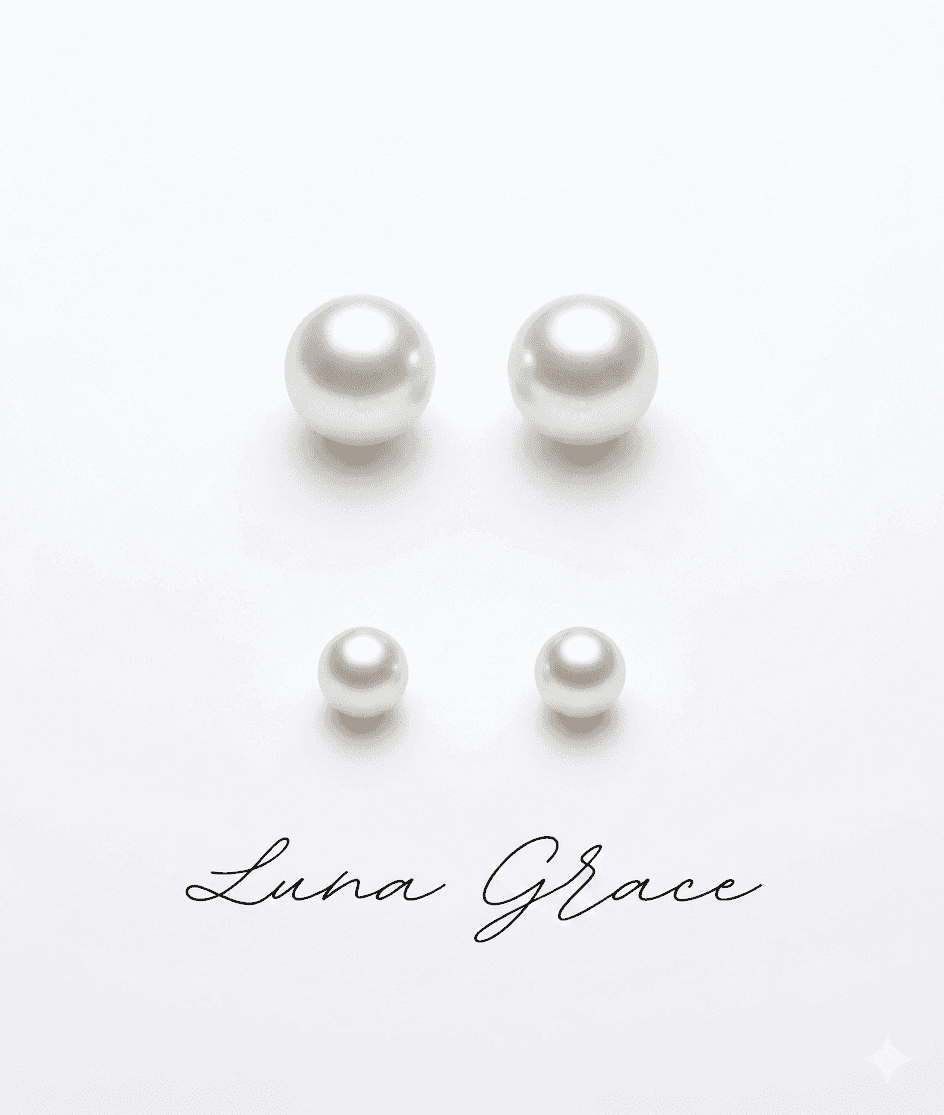 E011 ต่างหูไข่มุกแท้ รุ่น Luna Grace ทรงซาลาเปา ไข่มุกแท้คัดเกรด High Luster ตัวเรือนเงินแท้
