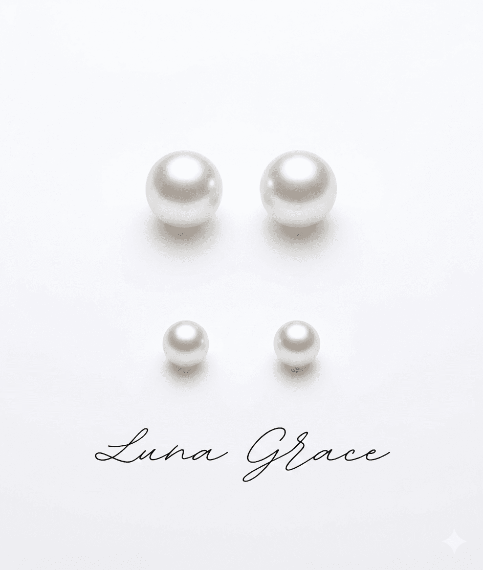 E011 ต่างหูไข่มุกแท้ รุ่น Luna Grace ทรงซาลาเปา ไข่มุกแท้คัดเกรด High Luster ตัวเรือนเงินแท้ image 1