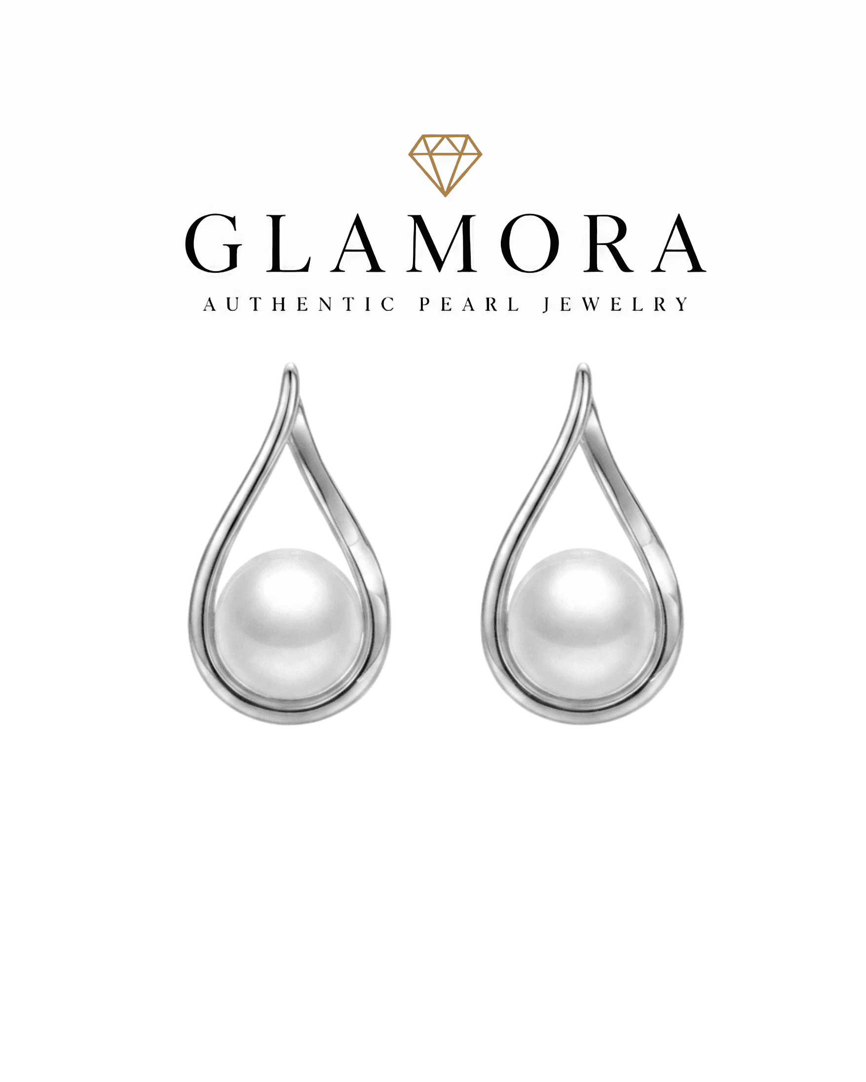 E07 ต่างหูไข่มุกแท้ รุ่น Silver Drop | Freshwater Pearl เกรดพรีเมียม ตัวเรือนเงินแท้S925 ชุปทอง 18k