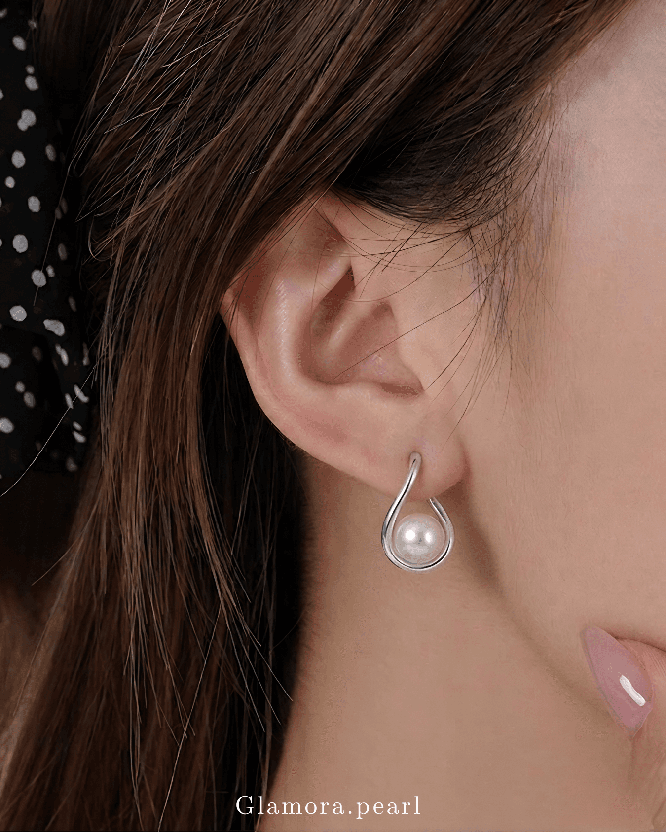 E07 ต่างหูไข่มุกแท้ รุ่น Silver Drop | Freshwater Pearl เกรดพรีเมียม ตัวเรือนเงินแท้S925 ชุปทอง 18k image 13