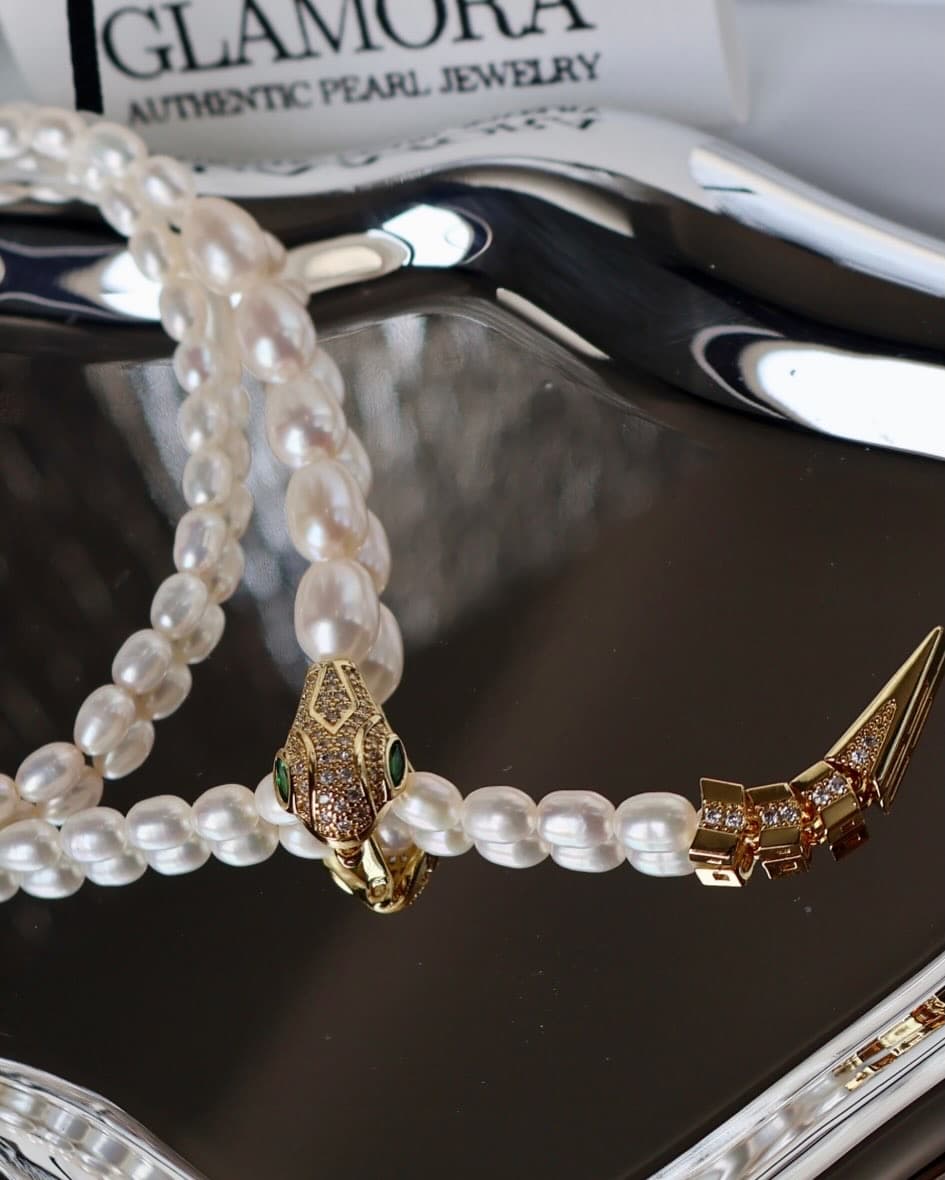 N04 สร้อยคอไข่มุกน้ำจืดแท้ ตัวเรือนสีทอง รุ่นThe Cleo Series ยาว48cm ไข่มุกขนาด4-8mm image 6