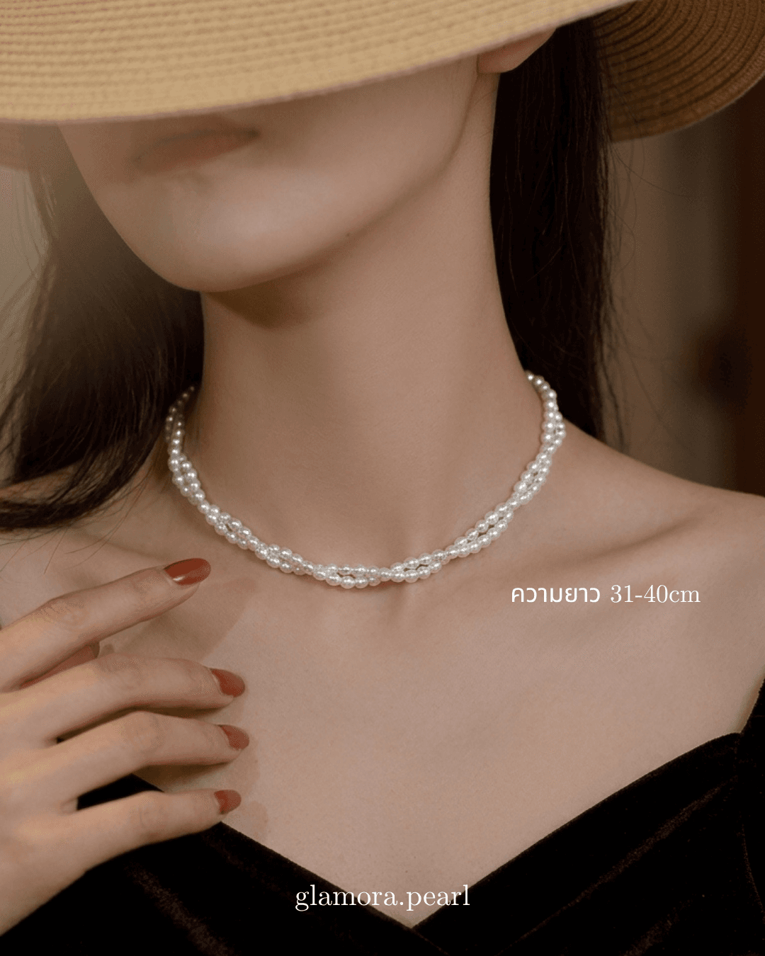 N05 สร้อยคอไข่มุกแท้ รุ่น Amara Doux 2 เลเยอร์ (Double Strand) ไข่มุกขนาด3-4mm คลาสสิก หรูหรา image 2